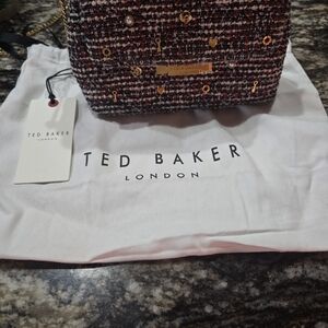 Ted Baker Tweed Crossbody Bag - Black, Red, and Gold